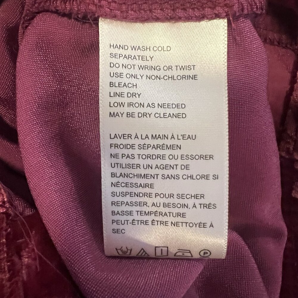 Free People We The Free Rhododendron Off Duty Velvet Shirt XS Oversized Burgundy - Picture 12 of 14